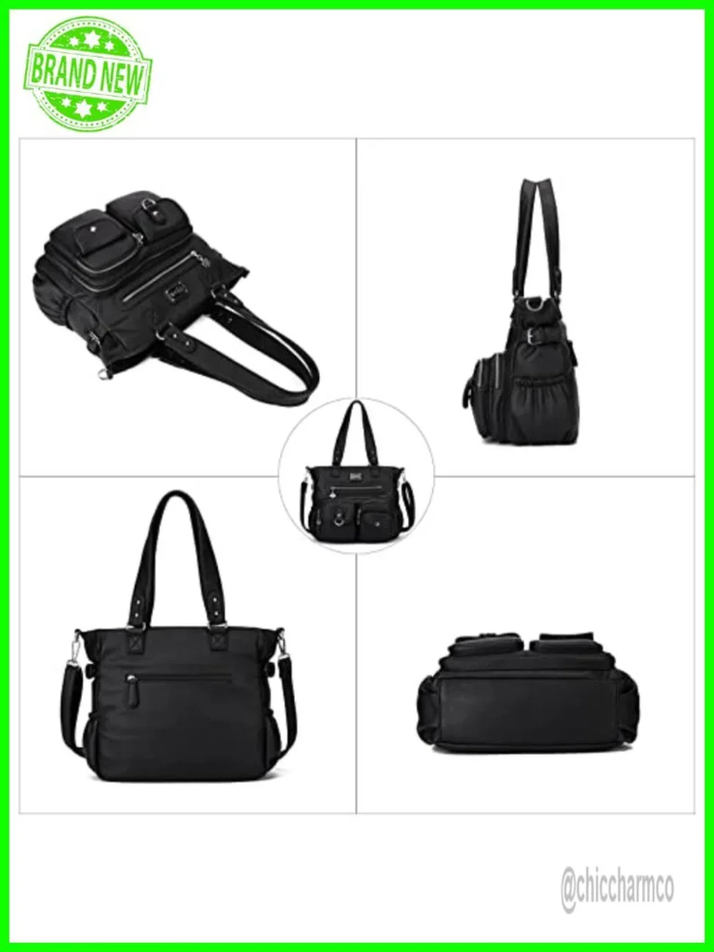 Large PU Leather Hobo Shoulder Bag Tote Satchel Crossbody